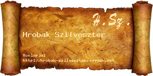 Hrobak Szilveszter névjegykártya